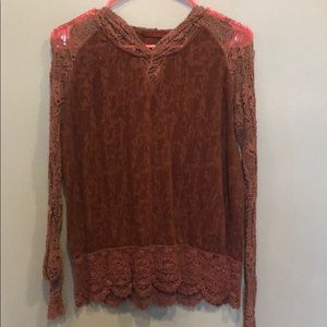 Hooded Lace Sweater